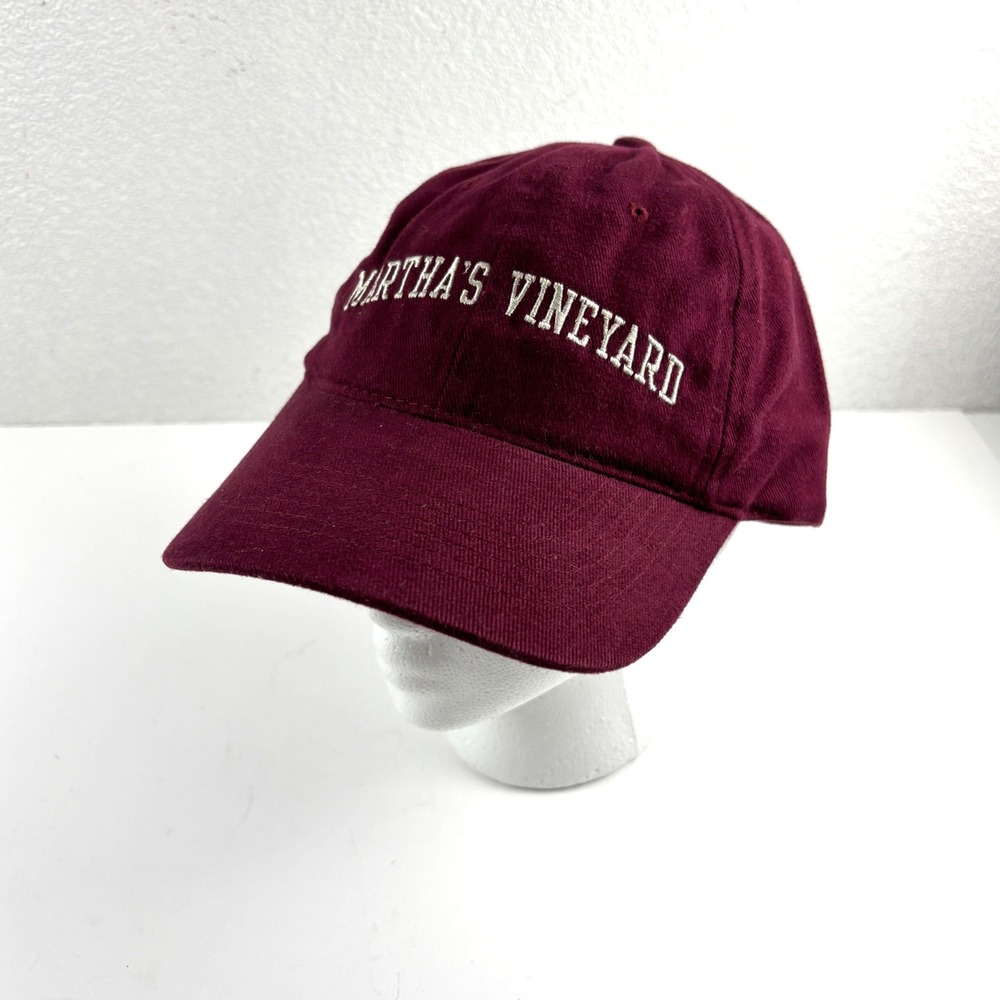 Yikes! Martha's Vineyard Hat Unisex OS Burgundy Cotton Dad Cap Preppy Coastal